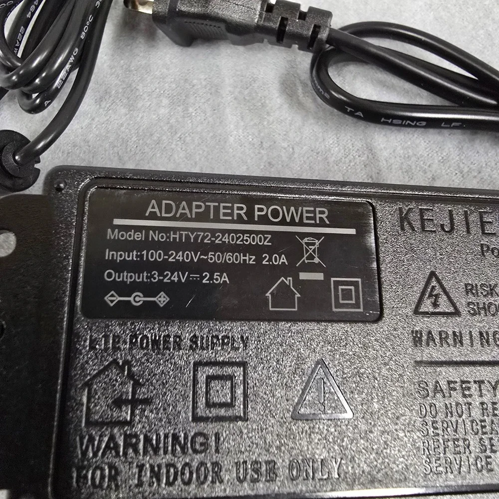 Kejiesheng Adjustable Power Supply 3V-24V 2.5A 60W AC/DC Adapter with LED